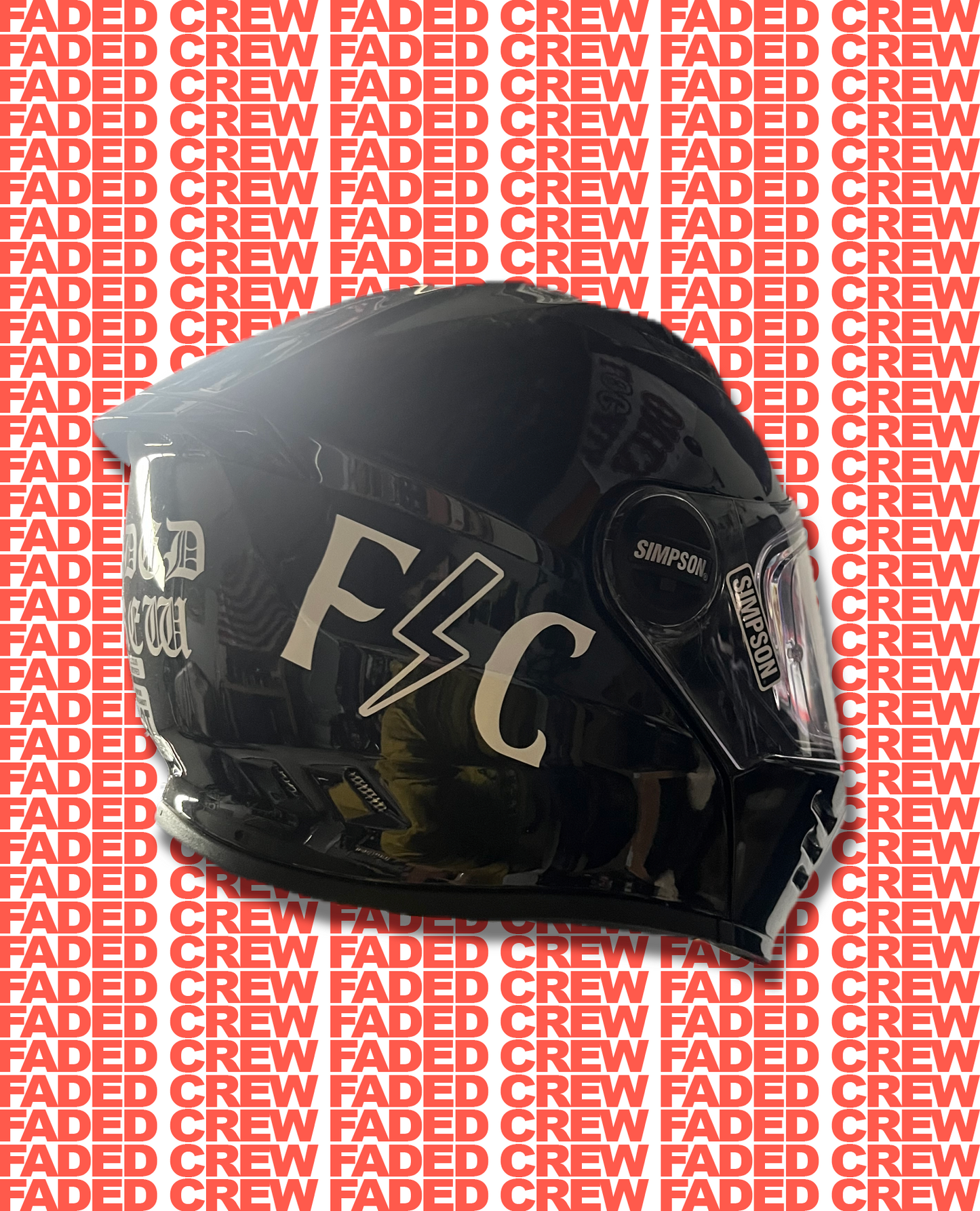 FADED CREW HELMET DECAL