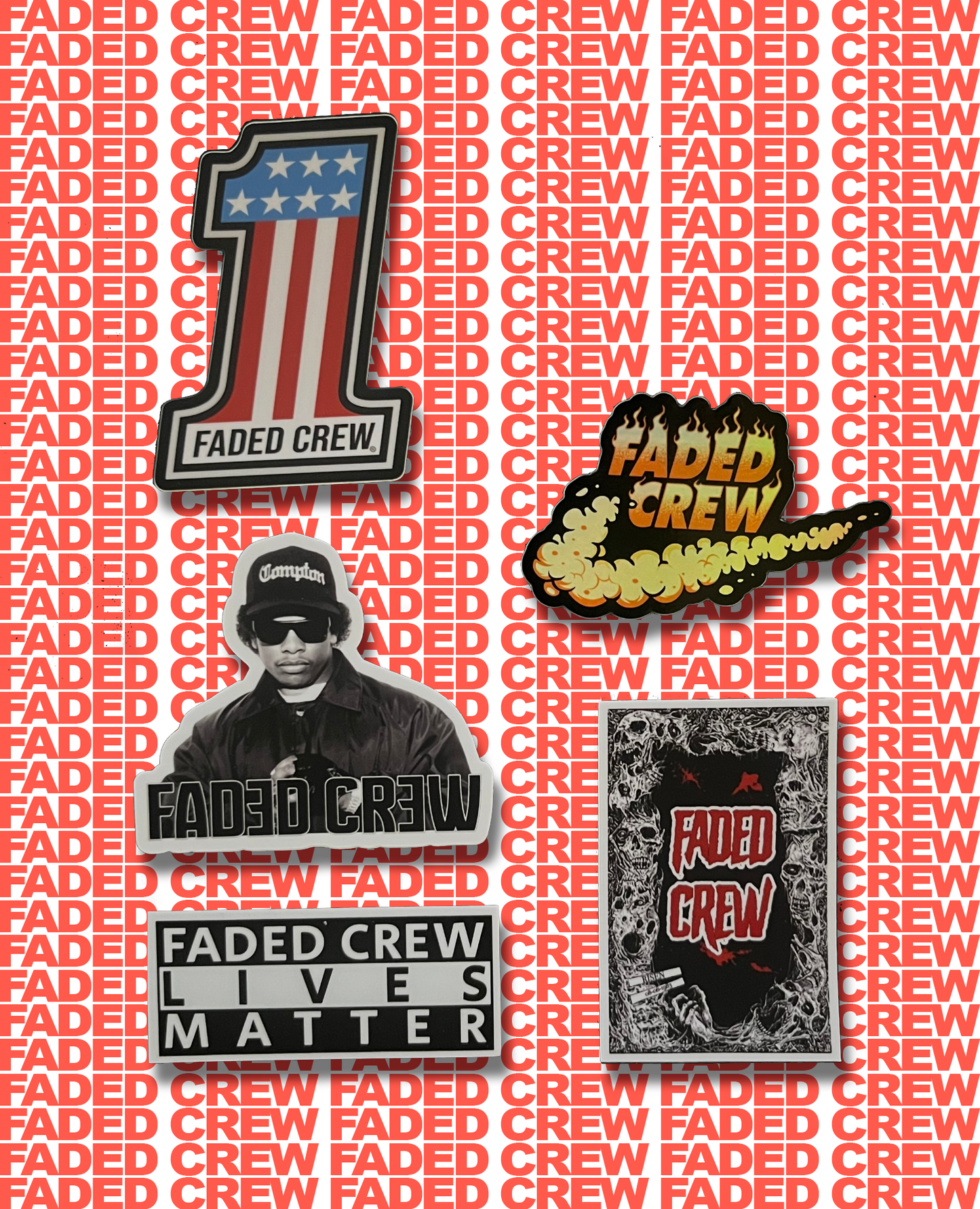 FADED CREW STICKERS